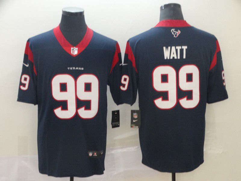 Men Houston Texans 99 Watt Blue Nike Vapor Untouchable Limited Player NFL Jerseys